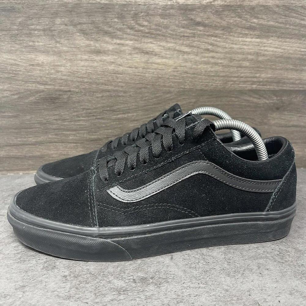 Vans Old Skool Shoes Mens Size 8 Black Suede Low Top Sneakers Authentic